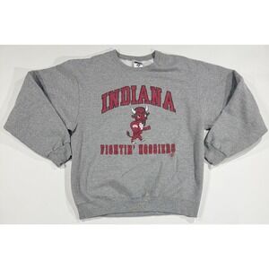 Vintage Indiana Fightin Hoosiers Jerzees Sweatshirt Gray Crewneck Mens Medium